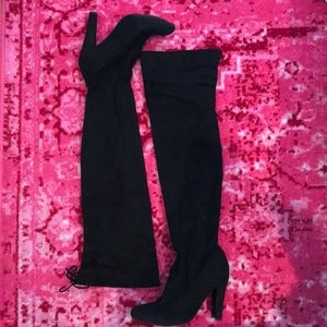 SOLD Steve Madden thigh high suede black boots